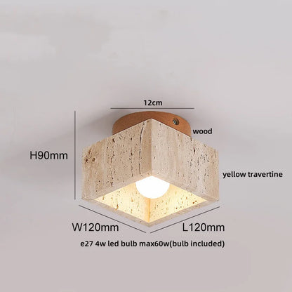 Artfan Acryl Travertine LED Ceiling Lights - Modern Natural Stone Ceiling Lamp