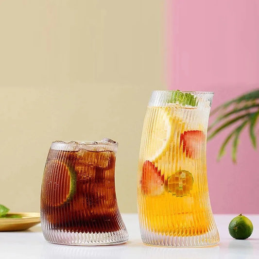 Artfan 450ml/300ml Sail-Shaped Glass Cups | Elegant Glassware for Tea, Juice