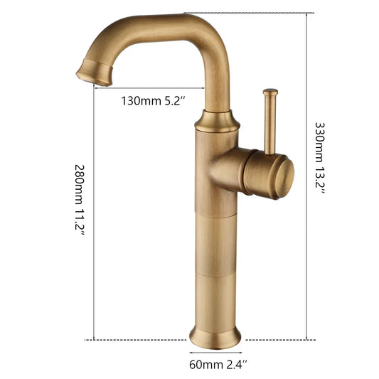 Artfan Antique Brass/Oil Rubbed Bronze Bathroom Faucet Deck Mount Single Handle Mixer Tap