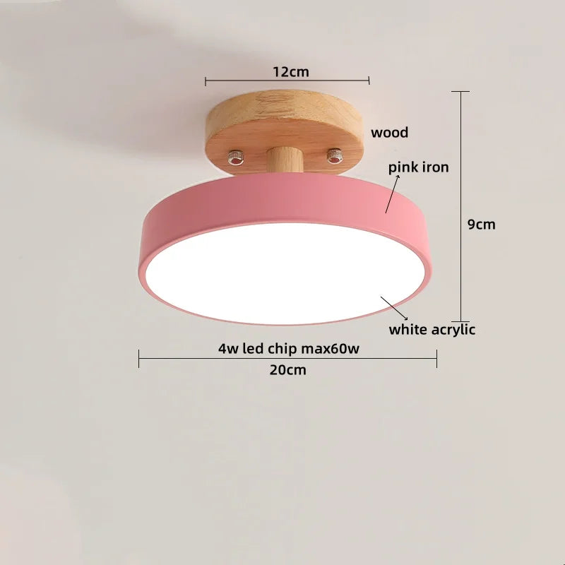 Artfan Acrylic Wood LED Ceiling Light – Nordic Indoor Lighting Fixture