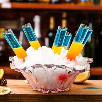 Artfan 6-Piece Test Tube Cocktail Glass Set with Free Rack Stand and Shot Glasses Holder