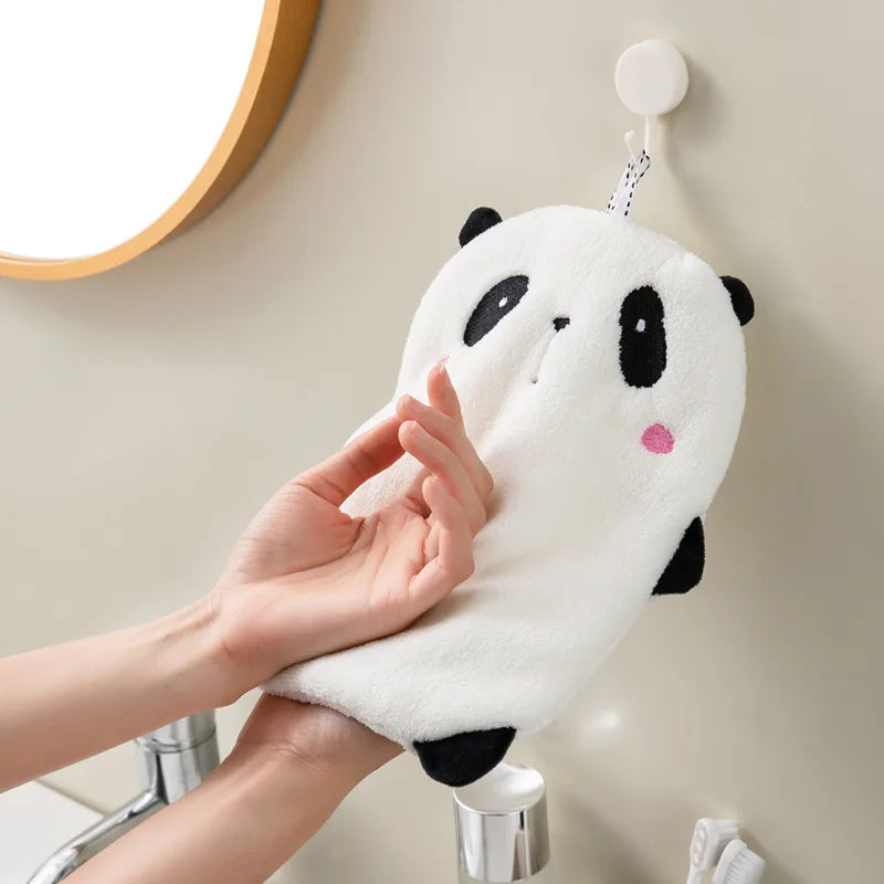 Artfan Animal Hand Towel Set - Cute Panda Koala Child Terry Towels with Hanging Loops