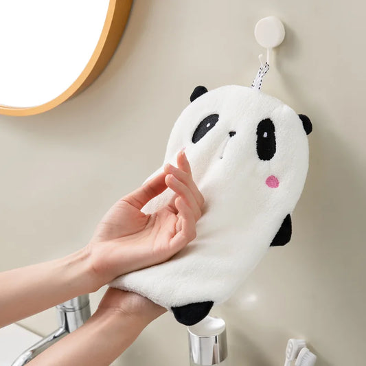 Artfan Animal Hand Towel Set - Cute Panda Koala Child Terry Towels with Hanging Loops