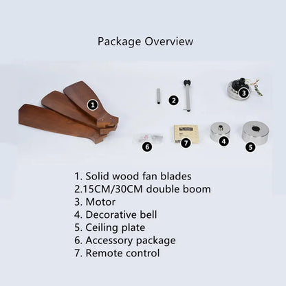 Artfan 52" Propeller Ceiling Fan in Wood, Silent Operation for Home and Loft.