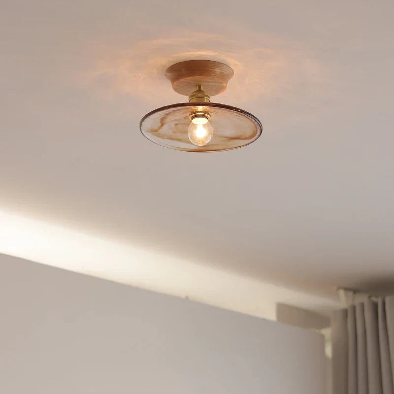 Artfan Amber Glass LED Ceiling Lights Modern Decoration for Home Porch Restaurant