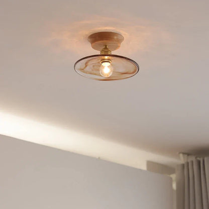 Artfan Amber Glass LED Ceiling Lights Modern Decoration for Home Porch Restaurant