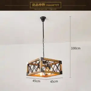Artfan 6-Head Industrial Style Pendant Lamp - Retro Solid Wood Iron Table Light