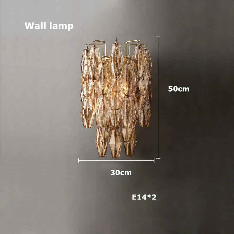 Artfan Art Deco Glass Shade Brass LED Chandelier - Luxury Black Dining Room Ceiling Light