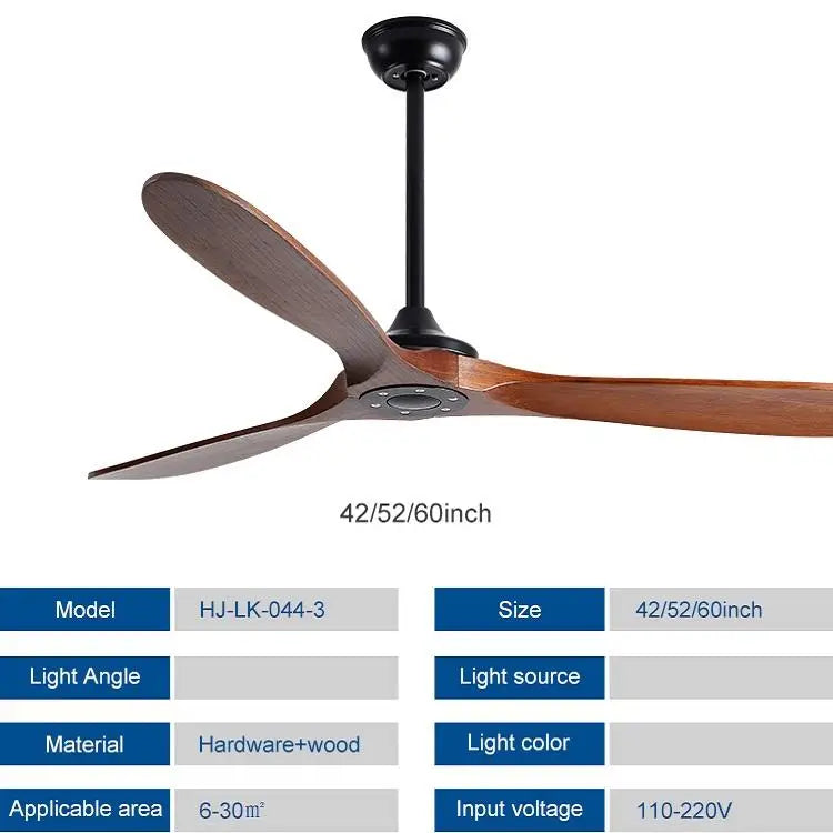 Artfan 70" Wood DC Ceiling Fan w/ Remote Control - Industrial Style Large Size Fan