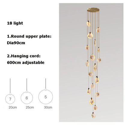 Artfan 2025 Art Deco Marble Golden Lustre LED Chandelier Lighting