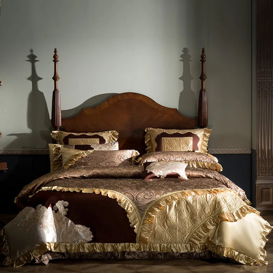 Artfan 200S Embroidery Egyptian Cotton Bedding Set - Queen King Linens