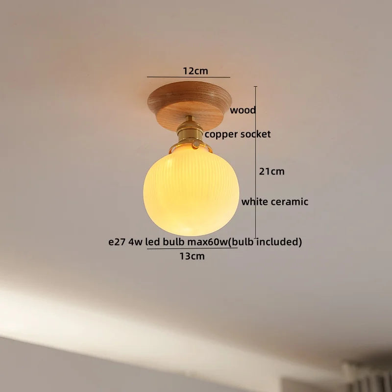 Artfan Amber Glass LED Ceiling Lights Modern Decoration for Home Porch Restaurant