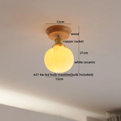 Artfan Amber Glass LED Ceiling Lights Modern Decoration for Home Porch Restaurant