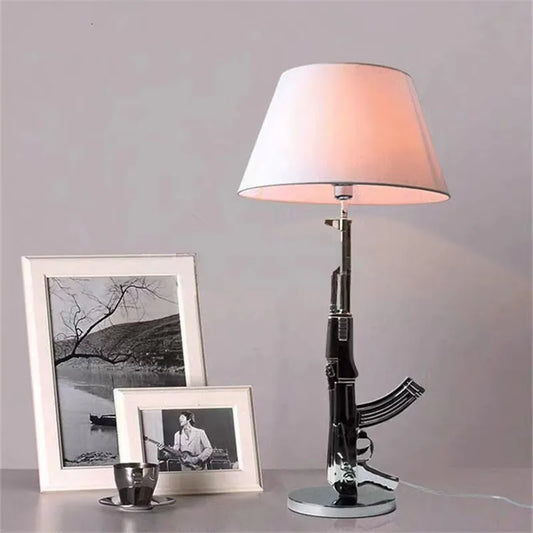 Artfan AK47 Guns Floor Lamp Electroplated Silver Golden Metal Art Deco Bedside Luxury Lamp