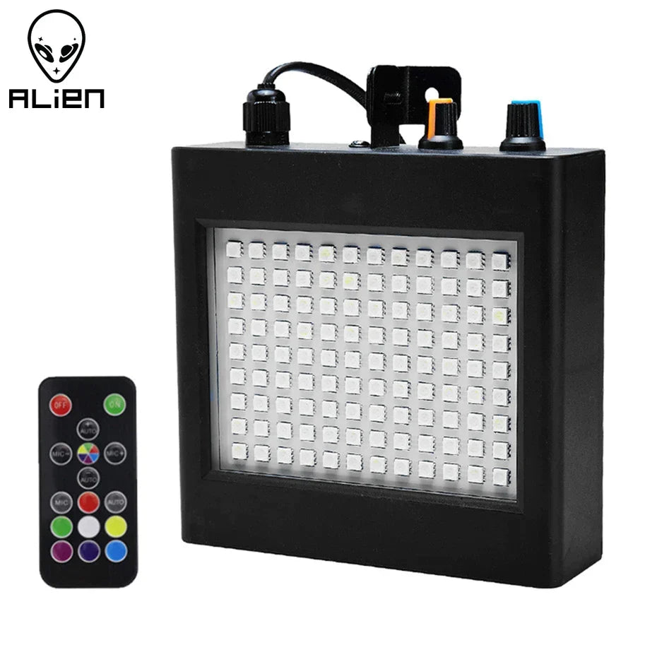 Artfan 108 LED RGB White Strobe Stage Lighting - Sound Activated Disco Party DJ