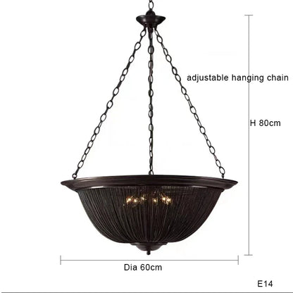 Artfan lighting Black Aluminum Chain Tassel Pendant Lights - Dimmable Classic Chandelier