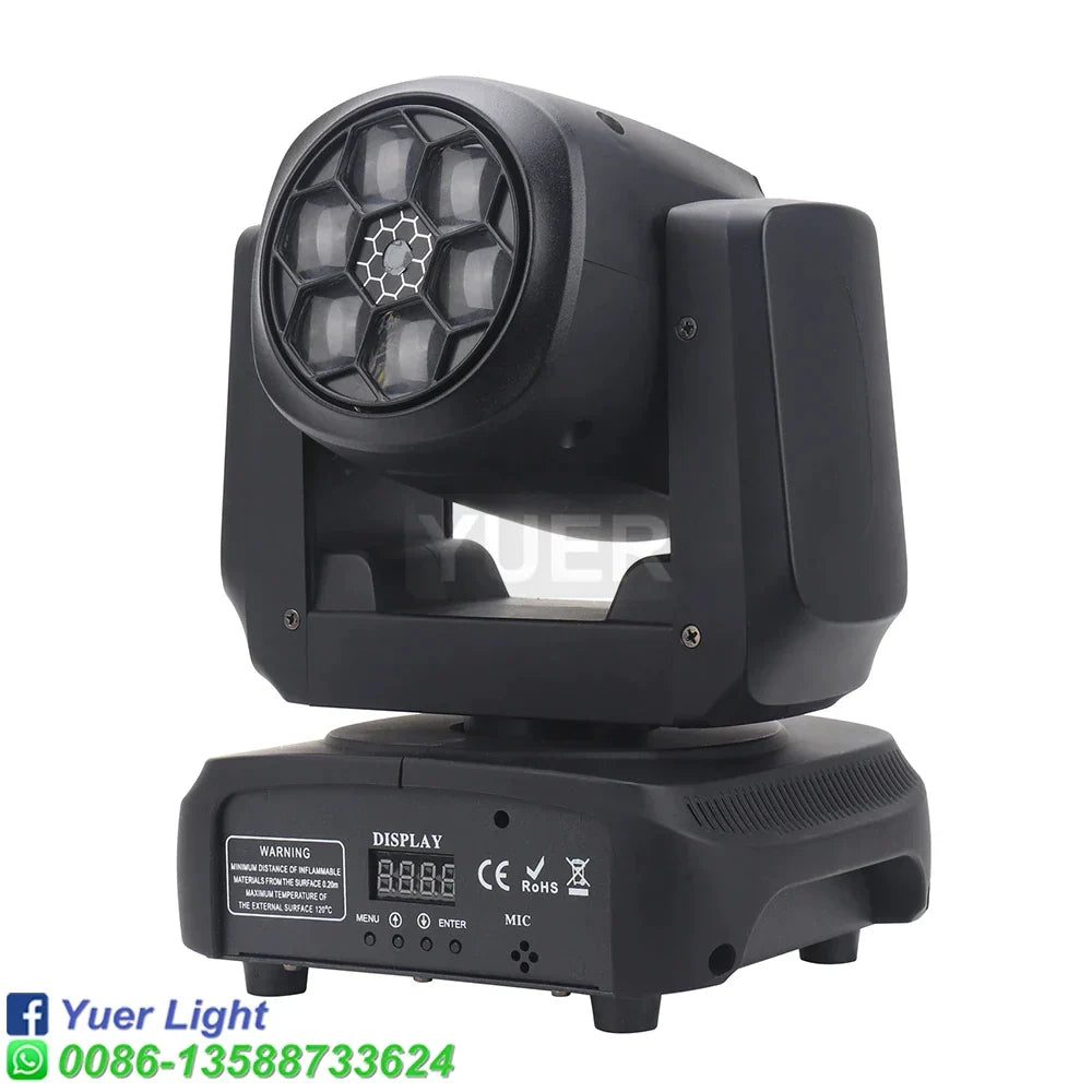 Artfan 6X15W RGBW Bee Eye Laser Moving Head Light DMX512 10/15CH Strobe DJ Disco Stage