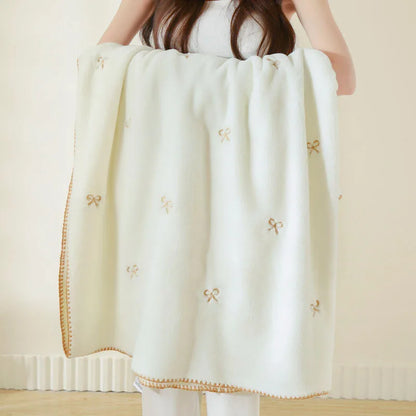 Artfan Baby Velvet Embroidered Blanket: Double-Sided Warm Travel Bedroom Sofa Cover