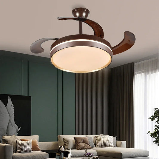 Artfan 42" Modern Black White LED Ceiling Fan Remote Control Lighting for Dining Room Bedroom