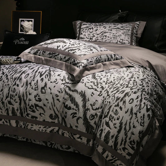 Artfan 1000TC Egyptian Cotton Zebra Print Bedding Set with Duvet Cover, Sheet, Pillowcases