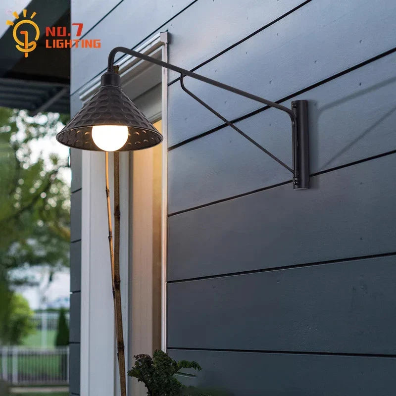 Artfan lighting Black LED Swing Arm Wall Lamp for Outdoor Decor in Bedroom, Balcony & Aisle
