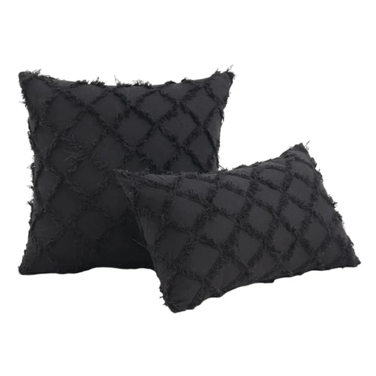 Artfan lighting Black Boho Lumbar Woven Pillow Cover for Bed Bedroom Decor