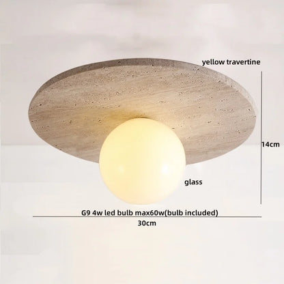 Artfan Acryl Travertine LED Ceiling Lights - Modern Natural Stone Ceiling Lamp