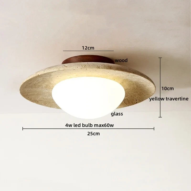 Artfan Acryl Travertine LED Ceiling Lights - Modern Natural Stone Ceiling Lamp
