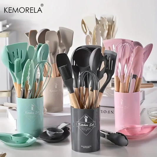 Artfan 14-Piece Silicone Kitchen Utensil Set with Storage Box | Heat-Resistant Cooking Tools