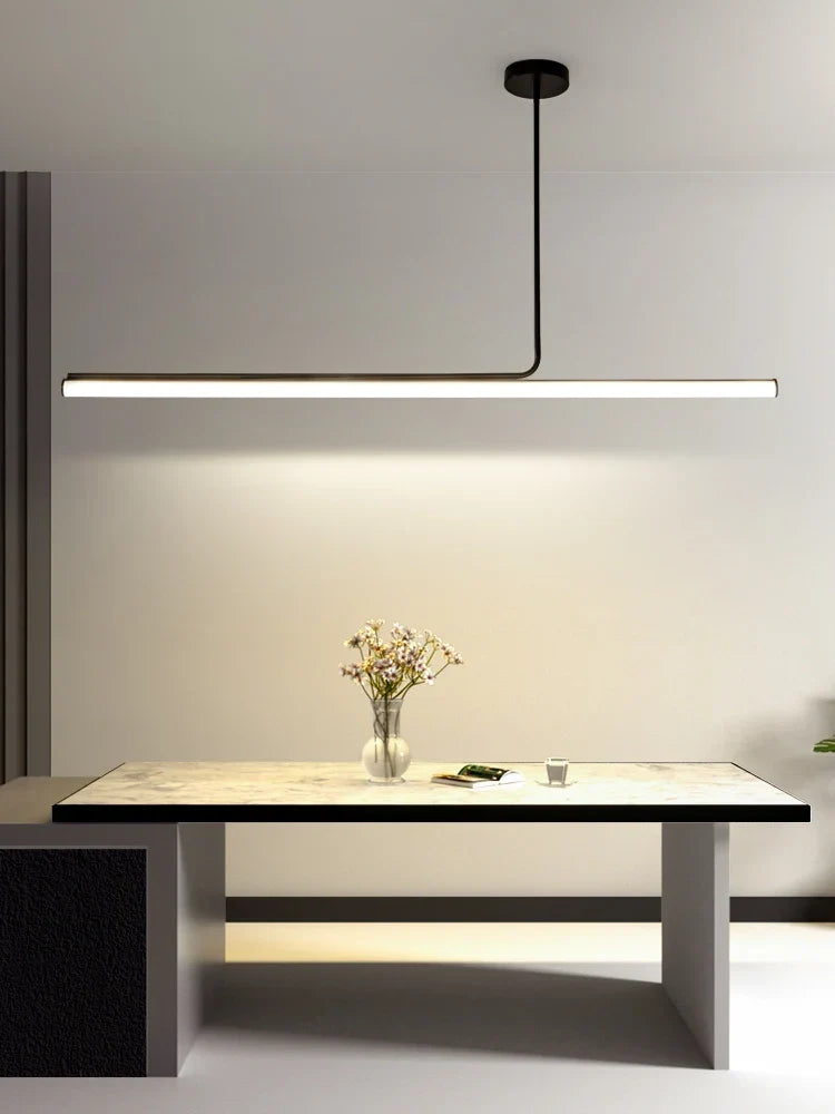 Artfan lighting Black LED Chandelier: Modern Dimmable Pendant Lights for Dining Room & Kitchen.