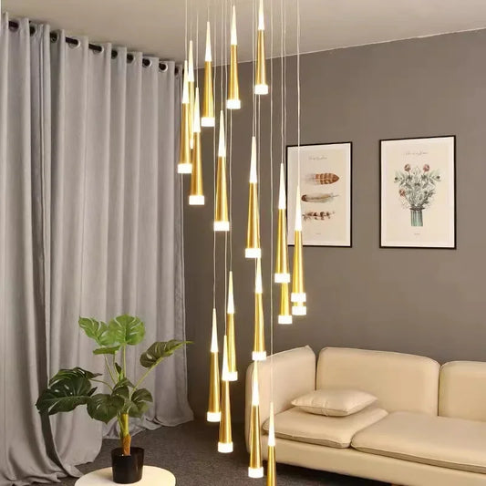 Artfan lighting Black Meteor Shower Crystal LED Chandelier for Staircase - Creative Design Lighting Fixtures