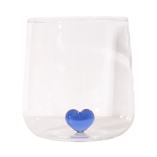 Artfan 3D Heart Tumbler Mug: Red Blue Glassware Gift for Girls