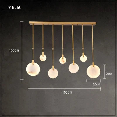 Artfan 2025 Art Deco Marble Golden Lustre LED Chandelier Lighting