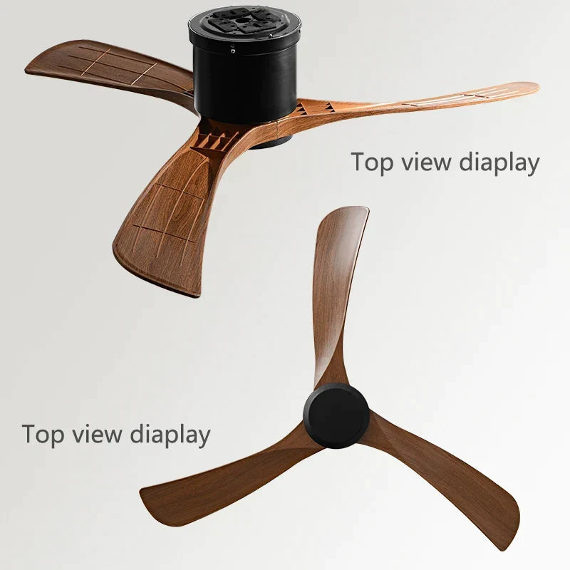 Artfan lighting Black DC Motor Ceiling Fan Remote Control 35W for Home Restaurant