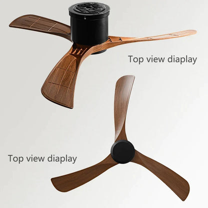 Artfan lighting Black DC Motor Ceiling Fan Remote Control 35W for Home Restaurant