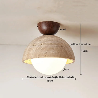 Artfan Acryl Travertine LED Ceiling Lights - Modern Natural Stone Ceiling Lamp