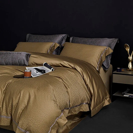 Artfan 100s Egyptian Cotton King Queen Bedding Set: Sheet, Pillowcase, Duvet Cover