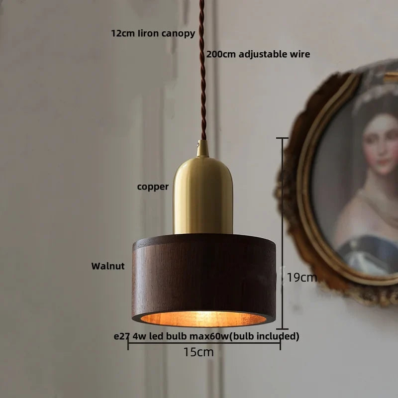 Artfan Ash Wood LED Pendant Lamp Adjustable Hanging Lights Luminaire