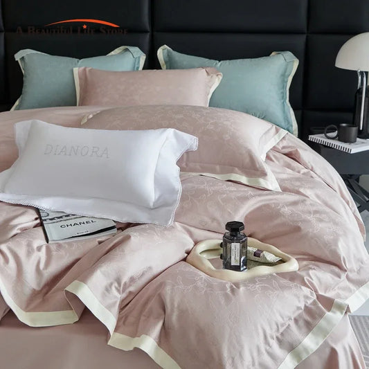 Artfan 1000TC Egyptian Cotton Jacquard Duvet Cover Set: Luxury Satin Silky Bedding Collection