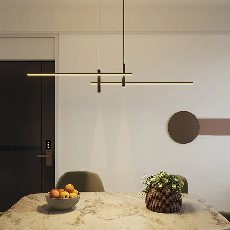 Artfan lighting Black Gold Nordic LED Pendant Chandelier for Dining Table - Modern Minimalist Design