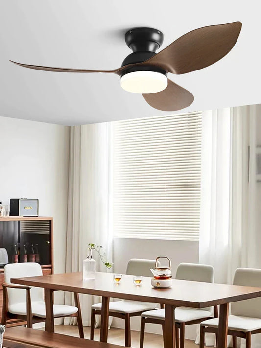 Artfan 48" Black Low Floor Ceiling Fan with Modern Design and LED Light
