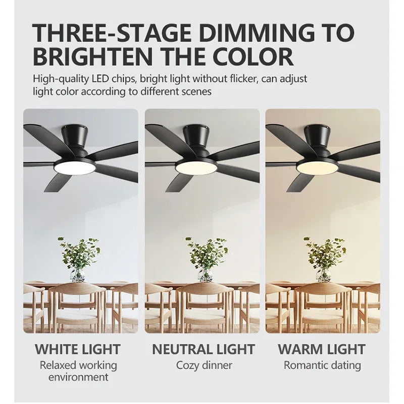 Artfan 72" DC Ceiling Fan Light Remote Control Strong Winds Living Room Mute Chandelier