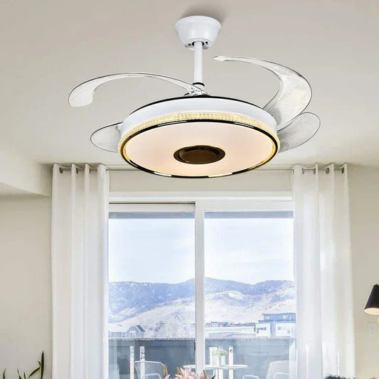 Artfan 90 Modern Ceiling Fan with Bluetooth Speaker, LED Light, and Remote Control