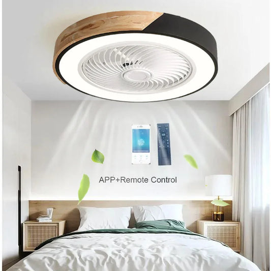 Artfan 52CM DC Motor Ceiling Fan Light 6 Speeds 36W Wood Fans Lamp