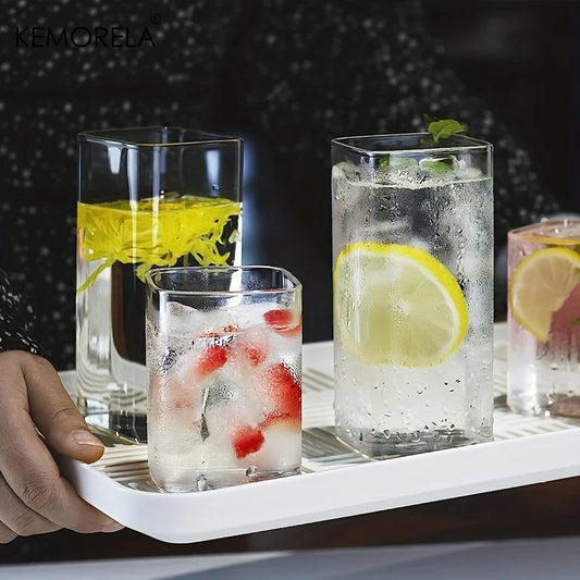 Artfan 4-Piece Thin Highball Glasses Set - Clear Tall Glass Cups for Various Beverages