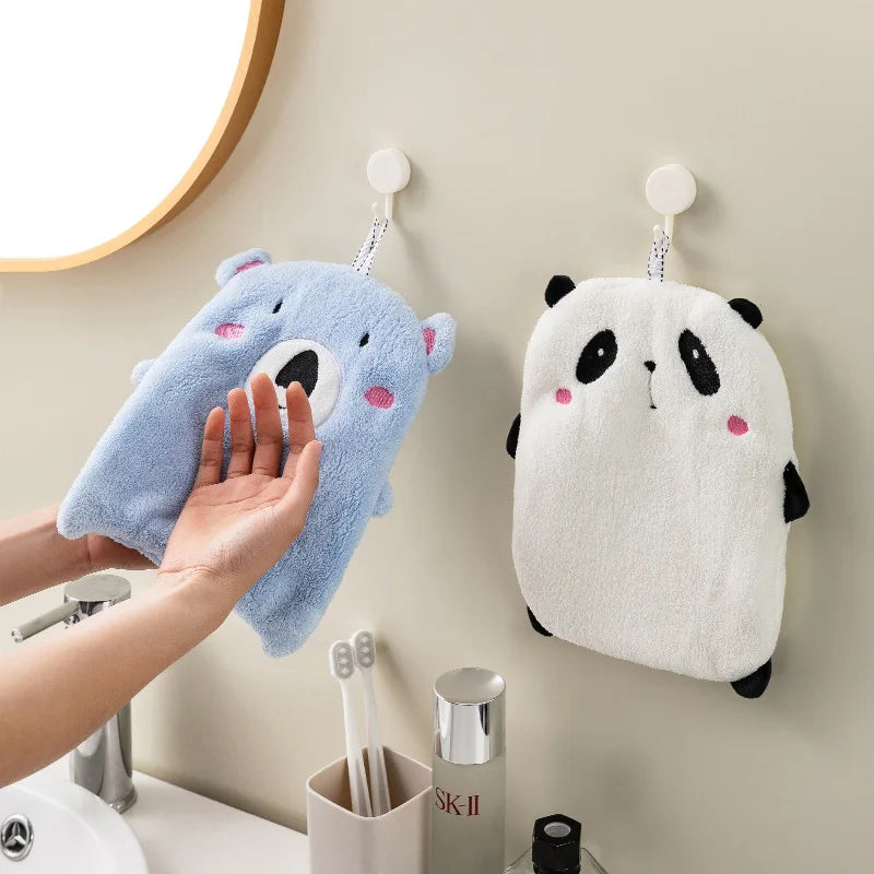 Artfan Animal Hand Towel Set - Cute Panda Koala Child Terry Towels with Hanging Loops