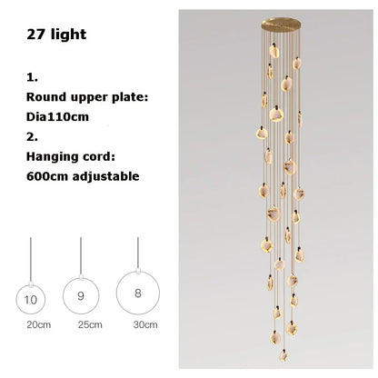 Artfan 2025 Art Deco Marble Golden Lustre LED Chandelier Lighting