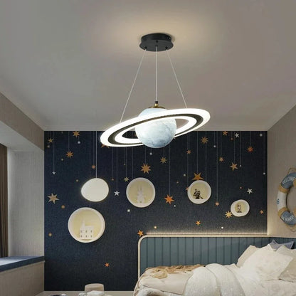 Artfan Acrylic Planet LED Chandelier Earth Ball Decor Star Pendant Light