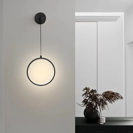 Artfan lighting Black Ring LED Wall Lamp - Modern Nordic Style Indoor Light Fixture