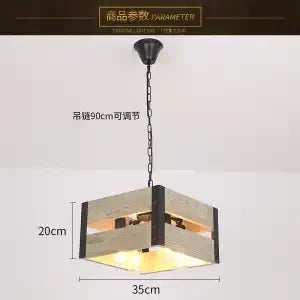Artfan 6-Head Industrial Style Pendant Lamp - Retro Solid Wood Iron Table Light